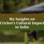 My Insights on Cricket’s Cultural Impact in India