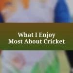 What I Enjoy Most About Cricket