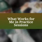 What Works for Me in Practice Sessions