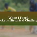 When I Faced Cricket’s Historical Challenges