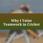 Why I Value Teamwork in Cricket